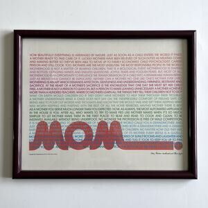 VTG 1980s MOM Rainbow Typography Text Framed Art Retro Colorful Smallwood Taylor